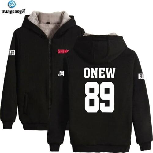 KPOP SHINee The Same Style Winter Hoodies Fleece Warm Jacket Thicken Coat Hip hop Long Sleeve Hoodie Sweatshirt Unisex Clothing