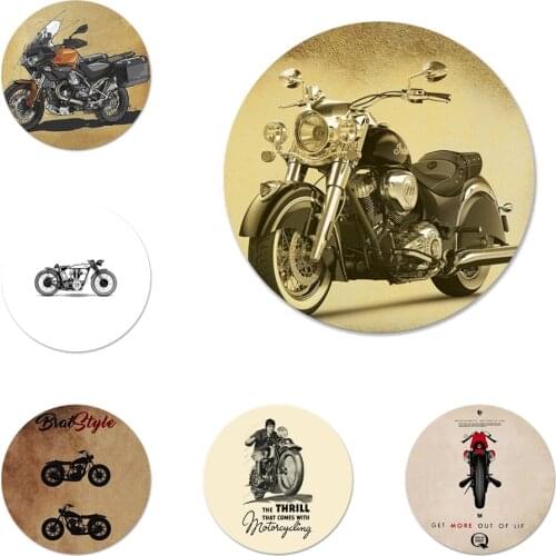 58mm Motorcycle Motorbike Quote Icons Pins Badge Decoration Brooches Metal Badges For Backpack Decoration