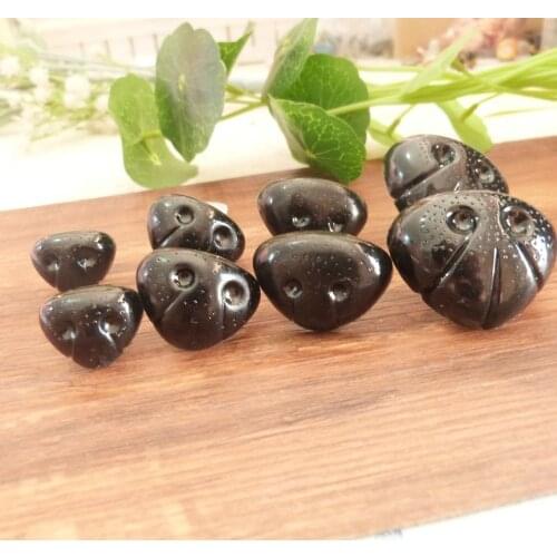 100pcs/lot 16x20mm/20x26mm/20x30mm/28x35mm black plastic safety toy point dog nose & hard washer for plush doll findings