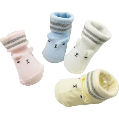 2Pair/lot new cartoon newborn baby socks for 0-6 months baby non-slip baby foot socks
