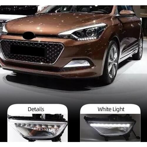 2PCS Car LED Daytime Running Light For Hyundai I20 2015 2016 2017 DRL Waterproof 12V Fog Lamp cover