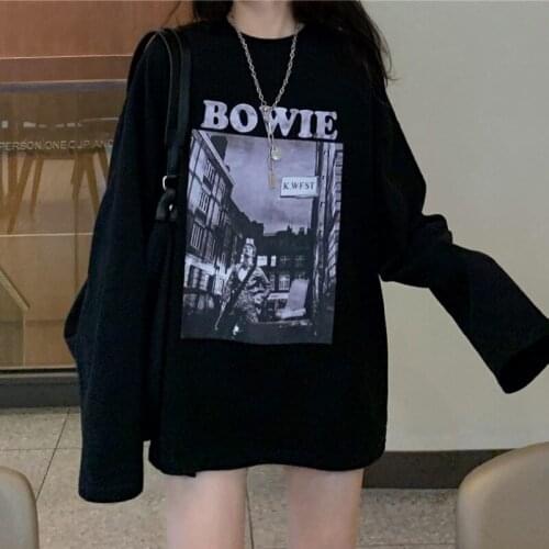 2021 New Hip-Hop Aesthetic Long-Sleeved t-Shirt Women Spring And Autumn 2021 Korean Style Harajuku Letter Loose Bottoming Shirt