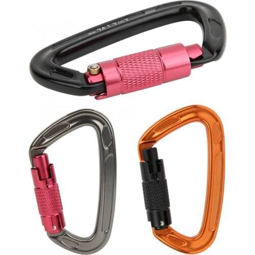 24KN Climbing Carabiner Aluminum D Lock Carabiner D Ring Buckle Outdoor Climbing Hammock Quickdraw Carabiner Keyring Buckle