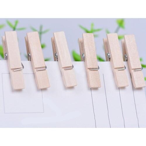 50PCS 3.5cm Natural Mini Spring Wood Clips Clothes Photo Paper Peg Pin Clothespin Craft Clip Party School Decoration Wholesale
