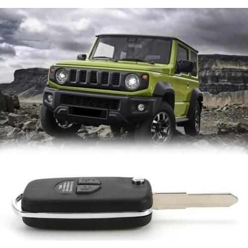 AU05 -Car Remote Key Fob Uncut Shell Case Keychain for Suzuki Jimny JB74 2019
