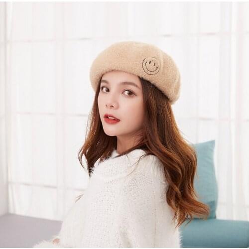 Women Girl Beret French Artist Warm Wool Winter Beanie Hat Cap Vintage Plain Beret Hats Solid Color Elegant Lady Winter Caps