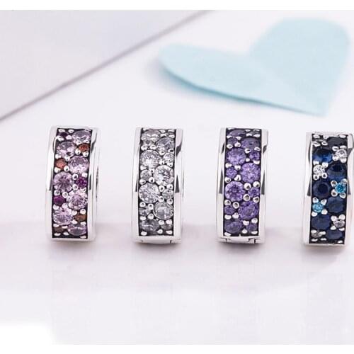 Free Shipping Authentic 925 Sterling Silver Shining Elegance Spacer Clip Charms Fit Original Bracelet For Women DIY Jewelry Bead