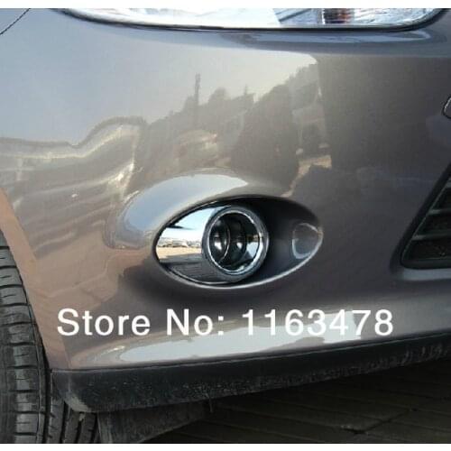 For Ford Focus 2012 2013 2014 ABS Chrome Front Fog Light Lamp Cover Trim Molding Bezel Garnish