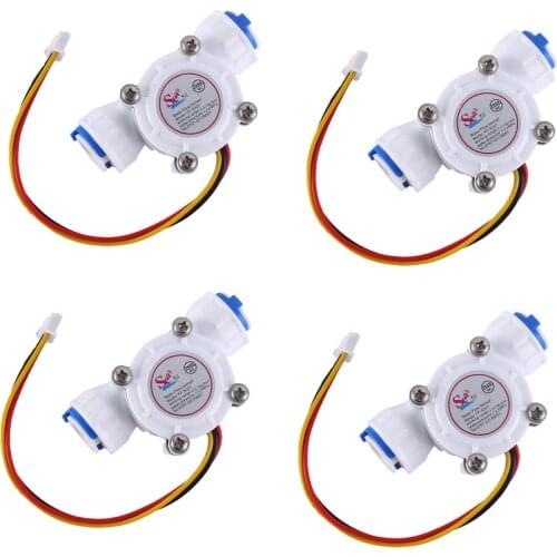 4pcs/lot YF-S301 Hall Water Flow Sensor 0.5-10L/min 3/8" PE Pipe XH2.54 Plug Electronic Turbine Meter Zhongjiang Sea Dijiang