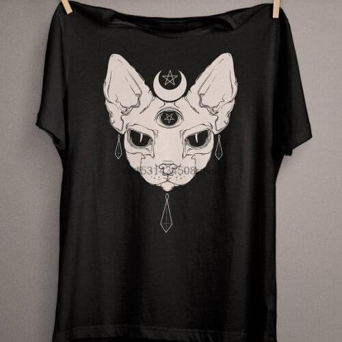 Three Eyed Sphynx Cat T Shirt Third Eye Gothic Clothing Goth Clothes Witch Shirt Pagan Tshirt Occult