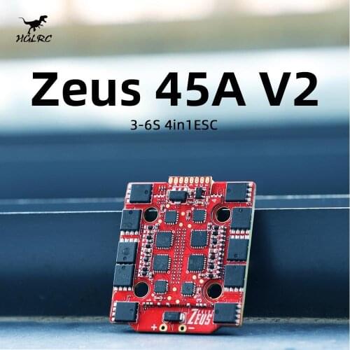 20x20mm HGLRC Zeus 4in1 45A 3-6S BLHeli_32 4in1 Brushless ESC for RC FPV Racing Freestyle 4S 6S Drones