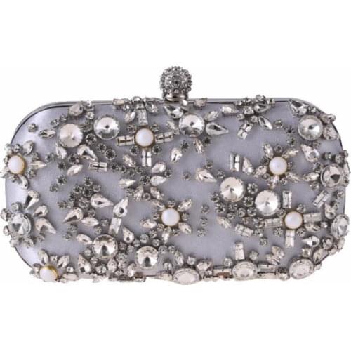 2020 quality handmade beads banquet bags luxury diamond flowers wedding clutch dinner wallets for ladies mn1452