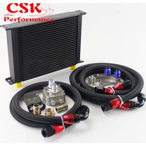 28 Row 248mm AN10 Oil Cooler Kit Fits For Nissan Silvia S13 S14 S15 180SX 200SX 240SX SR20DET Black