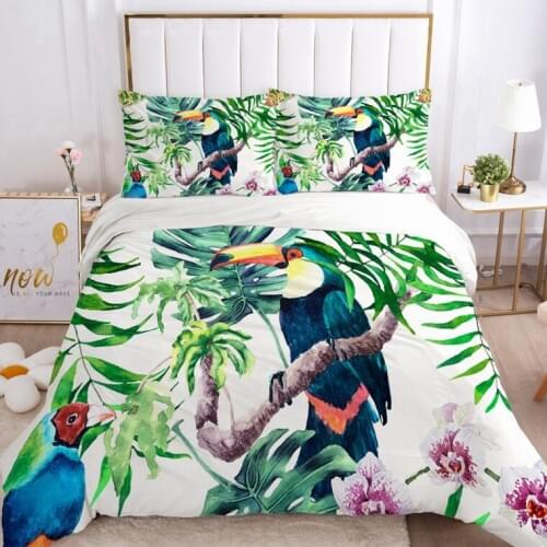 3D Bedding Sets Luxury Duvet Cover Set Comforter Blanket Quilt Cover Country Toucan 2-3Pcs/set Bedclothes Euro Double Queen King