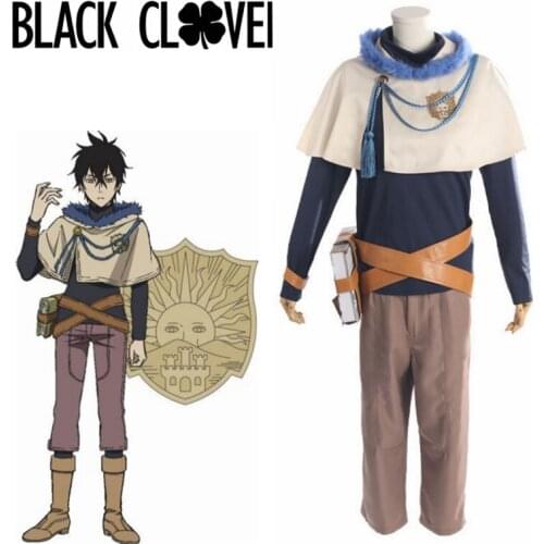 Anime Black Clover Yuno Grinbellor Cosplay Costumes Uniform Full Sets Wig Synthetic Hair Men Boys Halloween Carnival Party