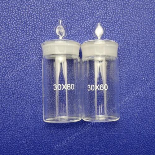 2PCS 30*60,Lab Glass Weighing Bottle,Tall Form,Diameter 30mm,Height 60mm