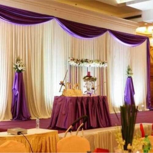 Top selling 20ft*10ft white-purple elegance wedding backdrops , stage backdrops