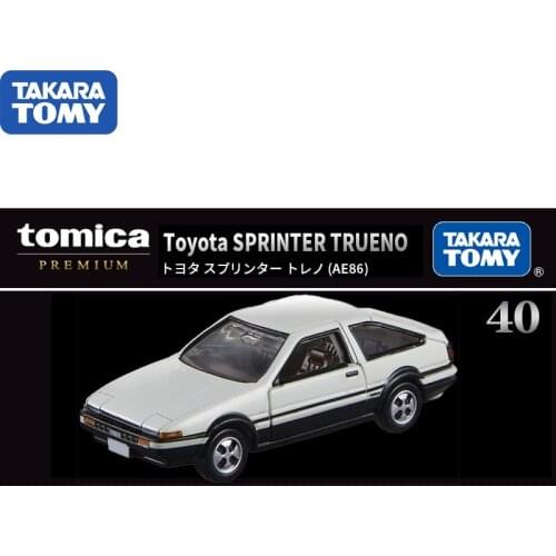 TAKARA TOMY Japan Simulation Alloy Car Model Toy Initial D White TP40 Toyota AE86/162070 Kids Christmas Gift Toys