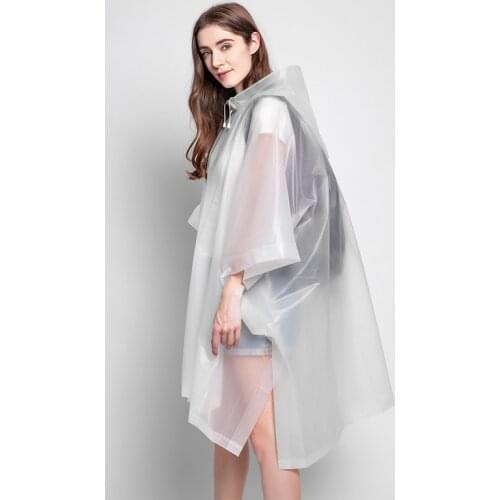 Fashion Waterproof EVA Rain Cape Raincoat Reusable Windproof Jacket Rain Coat Women Hiking Riding High Quality Rainwear Poncho