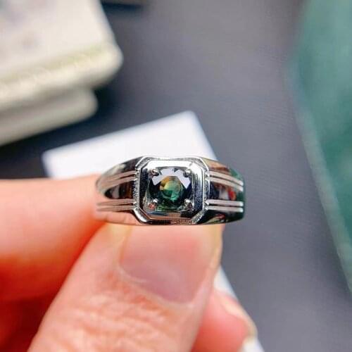 Top Super Good Sapphire Man Ring 925 sterling silver Wholesales Fine jewelry Natural and Real Sapphire Man Ring
