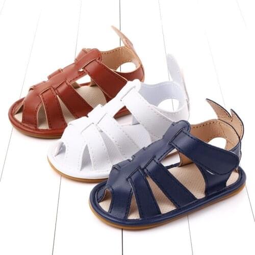 Soft Sole Summer Baby Sandals Girls0-18M Leather Baby Shoes Boys Non-slip Breathable Newborn Sandals Toddler Footwear Shoes