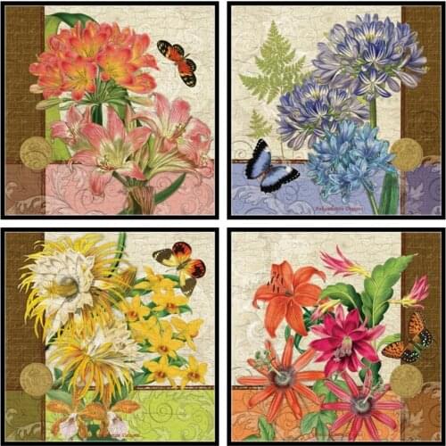 Counted Cross Stitch Kits Needlework Embrodery - Crafts 14 ct Aida Color DIY Arts Handmade Home Decor - Exotic Floral Collection
