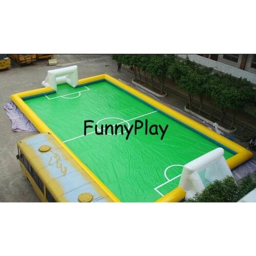 Inflatable Soap Football Field, 10*8m Cheap Price Manufacture Inflatable Football Field Soccer Ball Pitch for Sports Game