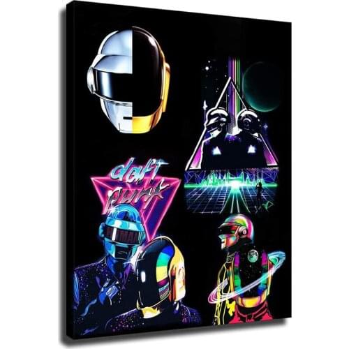 Poster Prints Daft Punk The Weeknd Starboy Hip Hop Music Album Star Painting Canvas Wall Art Pictures Home Decor Gift quadro cua