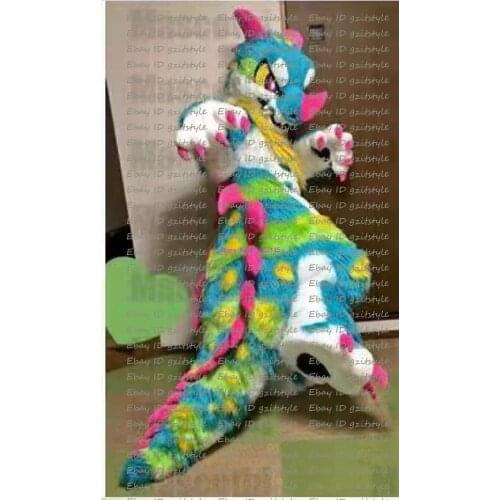 Customized available real photo BLUE DRAGON full sets husky dog Suit fursuit Costume fox Party Fancy Dress Carnival Gift