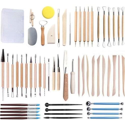 Practical 56 Pieces of Ceramic Clay Tools, Clay Carving Tool Kit, Specially Made for Beginners, Children Carving