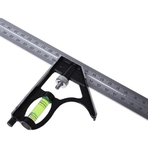 Adjustable Sliding Combination Square Ruler Level Measuring Tool 300mm (12")
