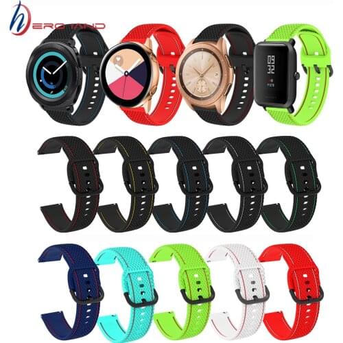 20mm Silicone Band for Samsung Galaxy Watch 42mm Active 2 Watch 3 41mm Gear S2 Women Printing Strap Watchband for Amazfit bip