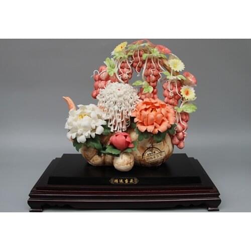 Crafts decor hand wedding cutting dies home Jingdezhen Tian Chi ceramic sculpture art craft gift porcelain porcelain ornaments S