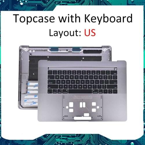 SILVER OR GRAY A1990 US UK Layout TOP CASE WITH KEYBOARD FOR For Macbook Pro 2018 13.3" A1990 TOP CASE KEYBOARD