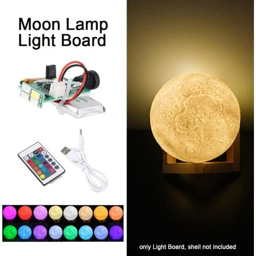 16 Colors Remote Control 1W With Battery 3D Printer Parts LED Moon Lamp Board Circuit Panel Light Source Dimmable USB Charging