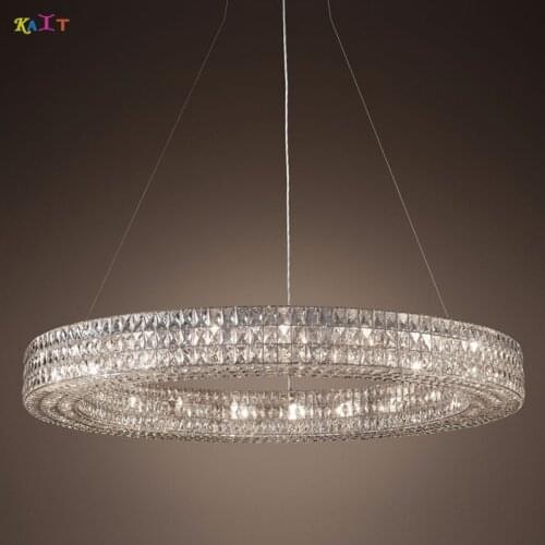 LED chandelier style Modern Cristal Chandeliers Lighting Round Crystal Chandelier Halo