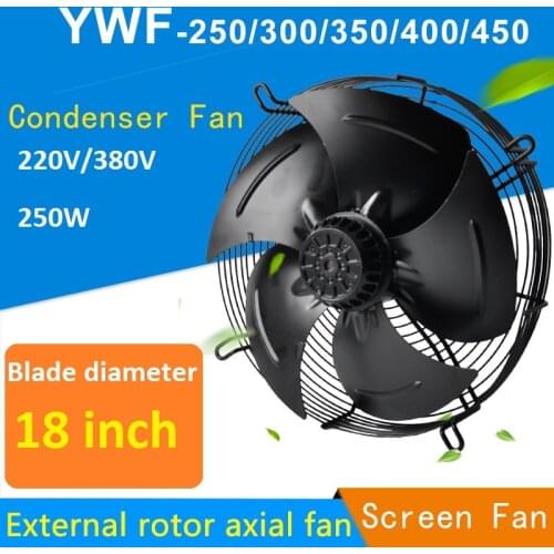 250W External rotor axial fan YWF4E/4D-450S condenser fan 220/380V