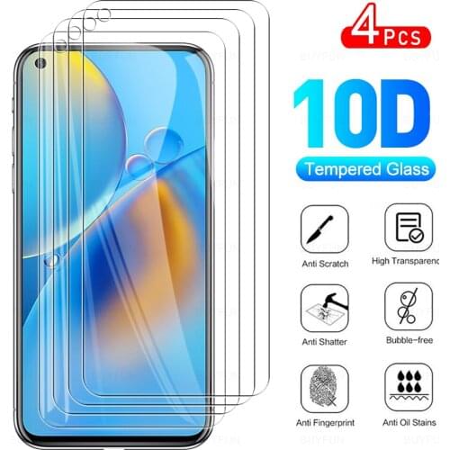 4Pcs Full Cover Protective Glass For OPPO A74 4G Phone Tempered Glass Screen Protector Film For A 74 OPPOA74 6.43" Protection