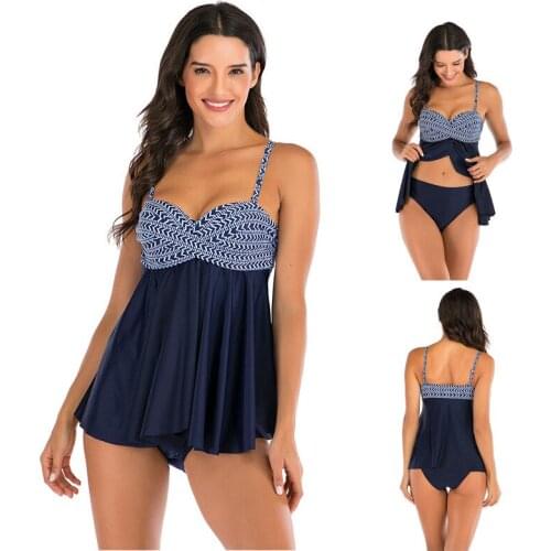 Womens Crossover Ruched Skirt Bikini Swimdress Swimsuit Split Bathing Suit 42