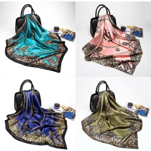 Womens Soft Big Square Silk Satin Large Scarf Wrap Printing Shawl Stole Scarves Lot 2019 New