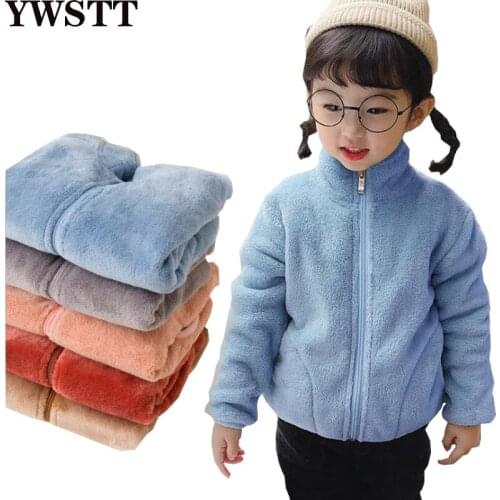 Girls Boys Winter Jacket Boys Coral Fleece Turtleneck Outwear Coat Thicken Kids Warm Plush Jackets for Children Tops Clothes