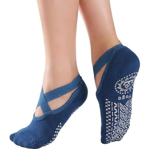 1 Pair Ladies Anti Slip Cotton Yoga Socks Bandage Sports Girls Ballet Dance Socks For 35-39 yards Fitsness Socks MK