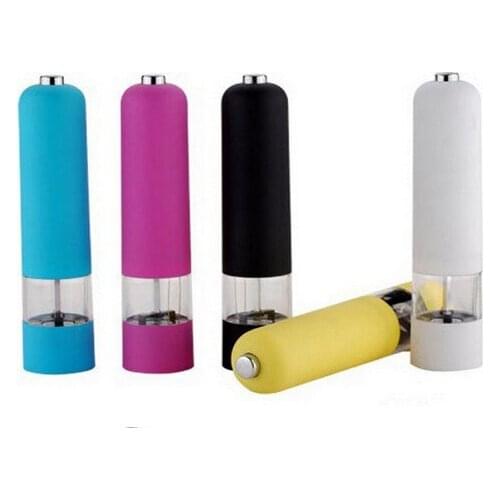 1PC Electric Pepper Mill Salt Pepper Grinder Kitchen Tools FDA Plastic Clear Acrylic Construction KX 124