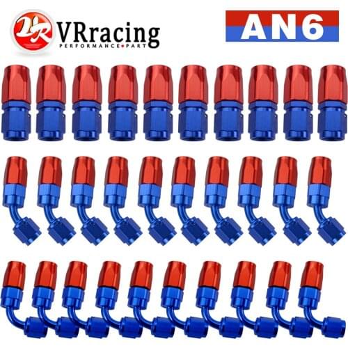 10 Pieces AN6 Straight 45 90 180 Degree Oil Fuel Swivel Hose End Fitting Oil Hose End Adaptor Kit