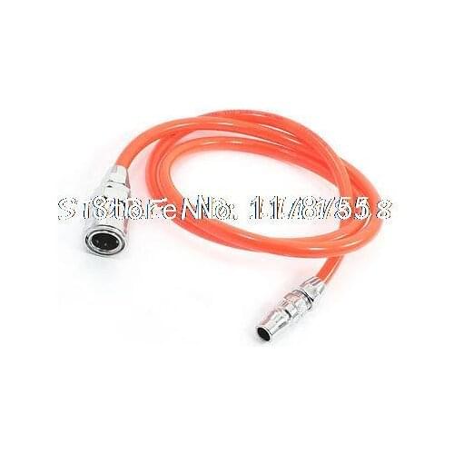 12.5mm Fittings Orangered Air Compressor 8x5mm Flexible PU Tubing Hose 3.3Ft