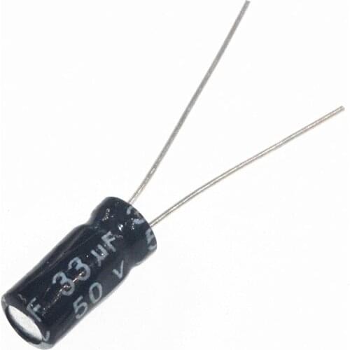 20pcs 50V 33UF Aluminum electrolytic capacitor 33uF 50V 5*11 Electrolytic capacitor