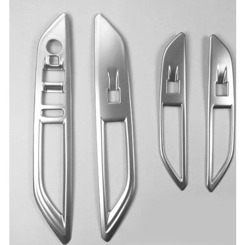 4pcs/set Car Interior ABS Door Armrest Window Lift Switch Trim Cover Mouldings Fit For 2017 Peugeot 5008 Car Styling Accessories