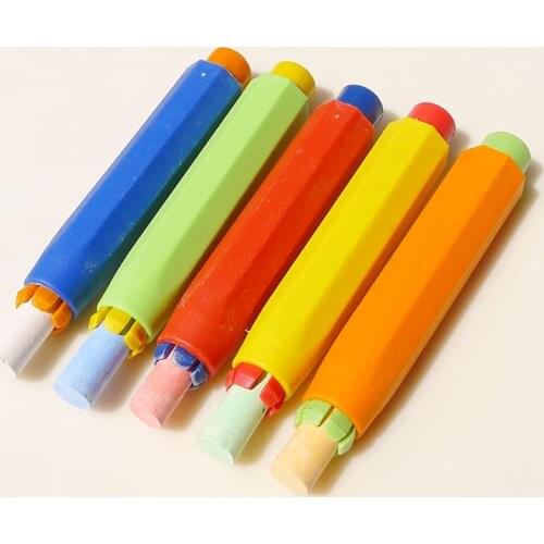 5pcs Health Non-toxic Chalk Holder Chalk Clip Colourful Chalk Holders Clean Teaching Hold for Teacher Children Kawaii Stationery