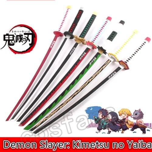 75cm Cosplay Katana Sword Weapon Sword Toy Props Demon Slayer Tanjiro Nezuko Zenitsu Inosuke Butterfly Ninja Wooden Weapon Props