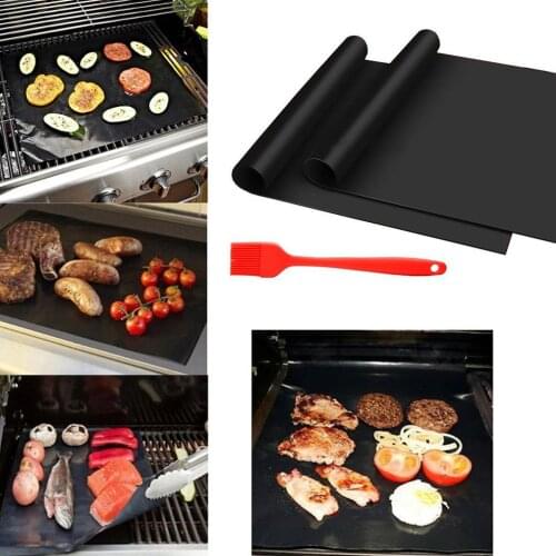 BBQ Grill Mat Barbecue Outdoor Baking Non-stick Pad Reusable Cooking Plate 40 * 30cm for Party PTFE Gril Mat Tools Accessories